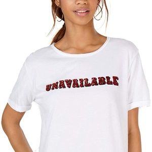 Carbon Copy Womens Unavailable Embellished T-Shirt